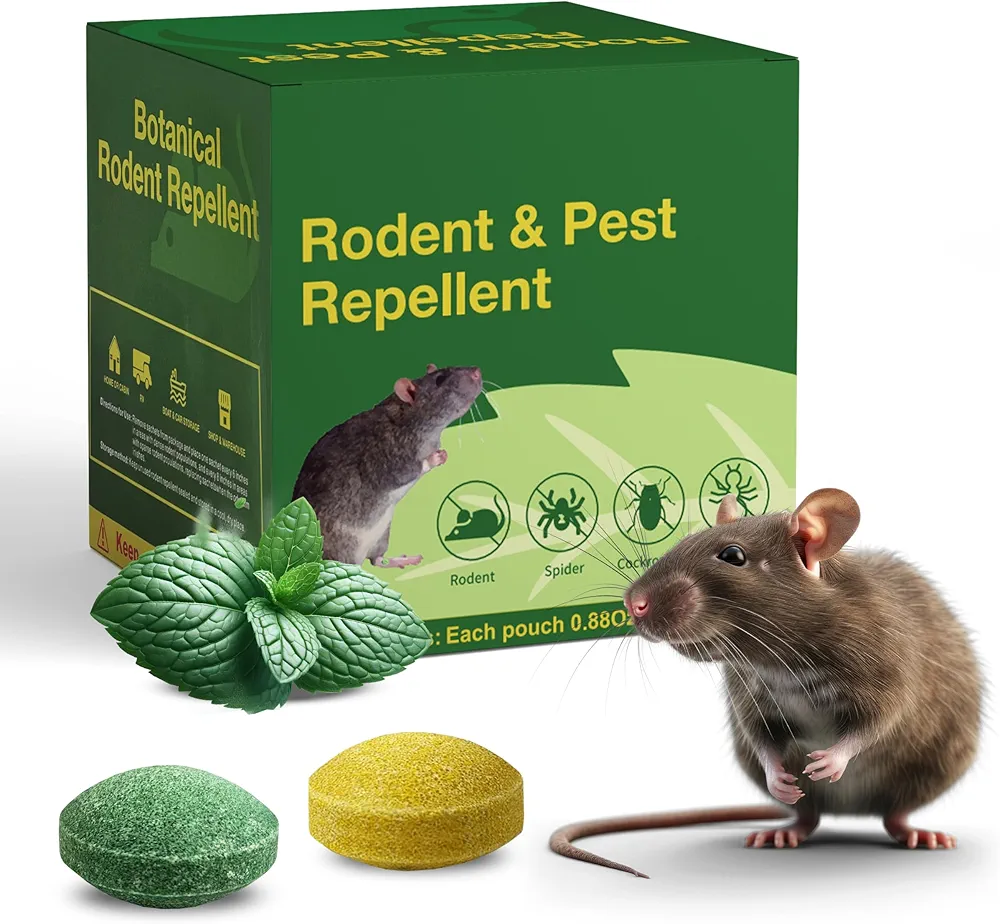Rodent Mouse Repellent, Natural Peppermint Oil Balls, Safe & Non-Toxic, Effective for Mice, Rats, Bugs, Indoor & Outdoor