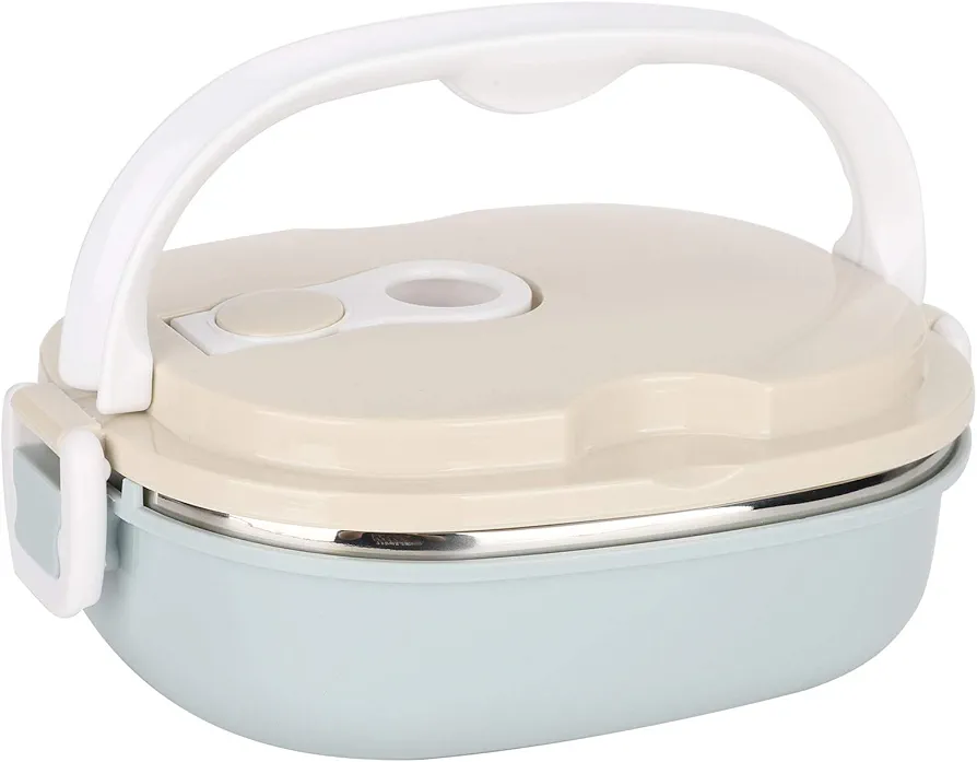 Niiyen Lunch Box 900ml 1 Layer Hot Food Lunch Containers Portable Lunchbox Stackable 304 Stainless Steel Adult Bento Lunch Box Cold and Hot Food Storage Bowl for School Office Outdoor Travel