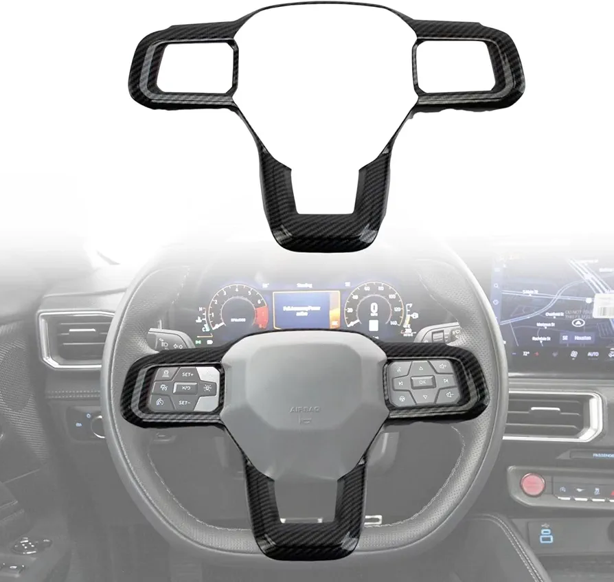 Steering Wheel Cover Molding Trims Accessories Carbon Fiber Style for Ford Mustang 2024