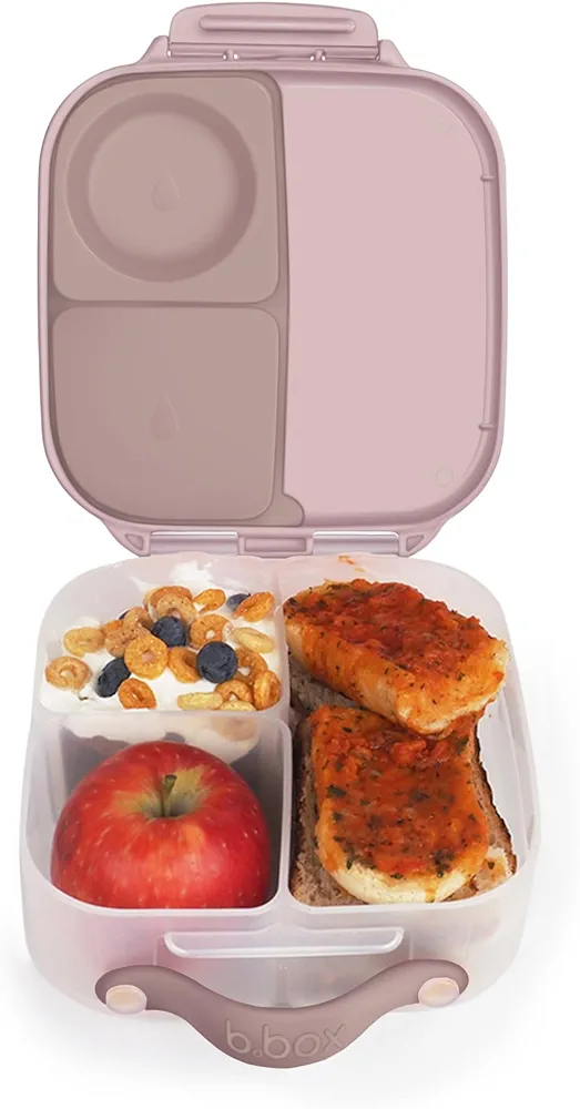 b.box Mini Lunch Box for Kids: Lightweight Bento Box, Lunch Snack Container with 2 Leak Proof Compartments. Ages 3+ School Supplies, BPA Free (Blush Crush, 4¼ cup capacity)