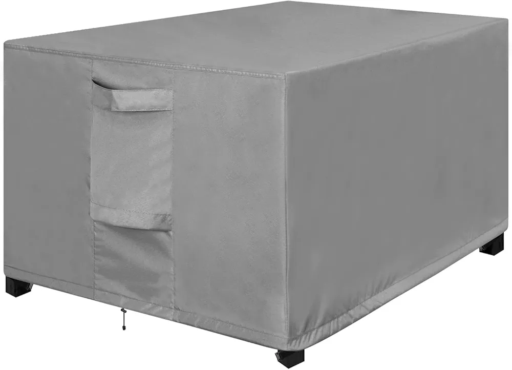 OutdoorLines Outdoor Waterproof Patio Ottoman Covers - Rectangle UV-Proof Patio Side Table Cover Windproof Heavy-Duty Furniture Covering Protector 48L x 25W x 18H Inch, Grey