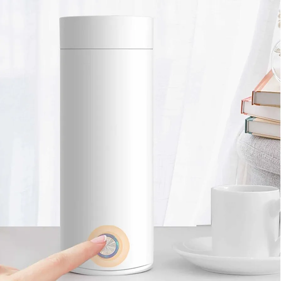 Portable Travel Electric Kettle Mini Thermos Fast Boil Boiling Teapot Heating Cup Stainless Steel Bottle for Coffee Tee Making Capacity
