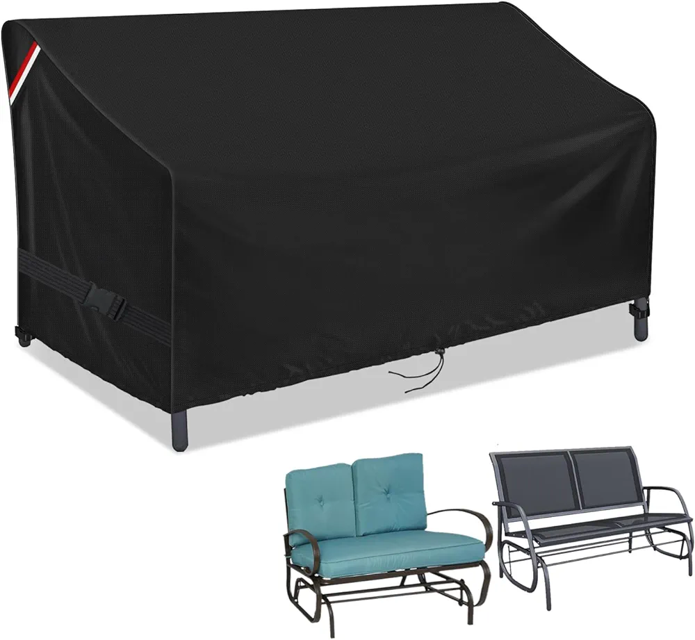 Outdoor Loveseat Cover, Waterproof 2-Person Outdoor Glider Bench Cover for Patio Double Swing Rocking Chair Loveseat, Patio Couch Covers - 48"L x 28"W x 35"H