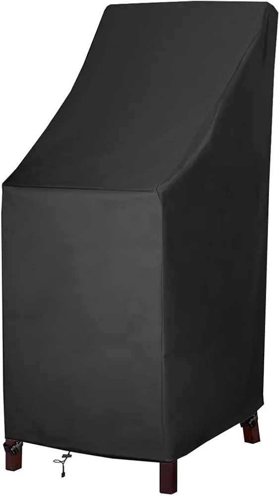 Patio Chair Covers, High Back Outdoor Chair Covers Waterproof, 600D Heavy Duty Lawn Outside Barstool Chair Covers,Fits for 4-6 Stackable Dining Chairs,27"W x 27"D x 49"H, 1 Pack