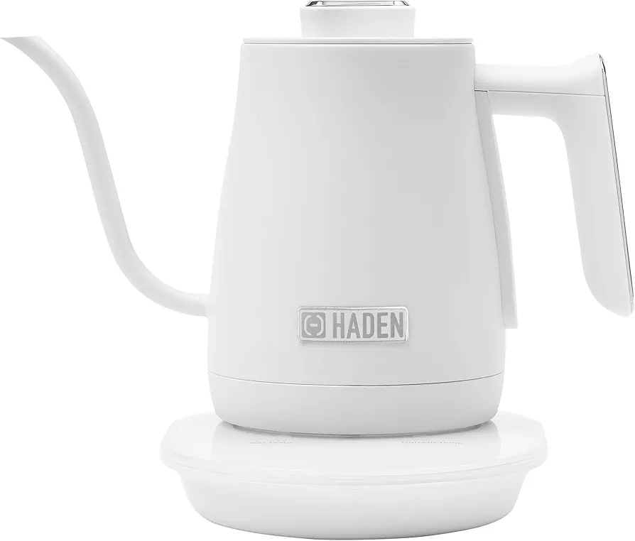 Haden Electric Tea Kettle, Gooseneck Hot Water Boiler, 0.6L Teapot, Ivory/Copper