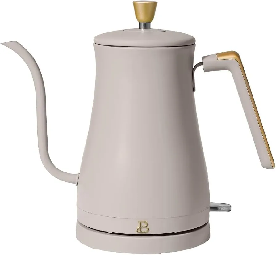 Beautiful 1-Liter Electric Gooseneck Kettle 1200 W, Wildflower by Drew Barrymore, (Porcini Taupe)