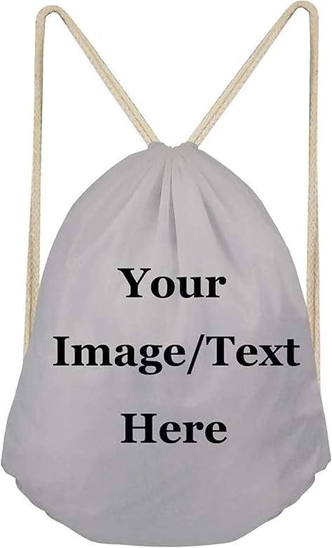 WELLFLYHOM Custom Gym Drawstring Backpack for Girls Boys Youth Kids Personalized String Bag Backpack Waterproof Lightweight String Gymsack Party Favor Birthday Gifts