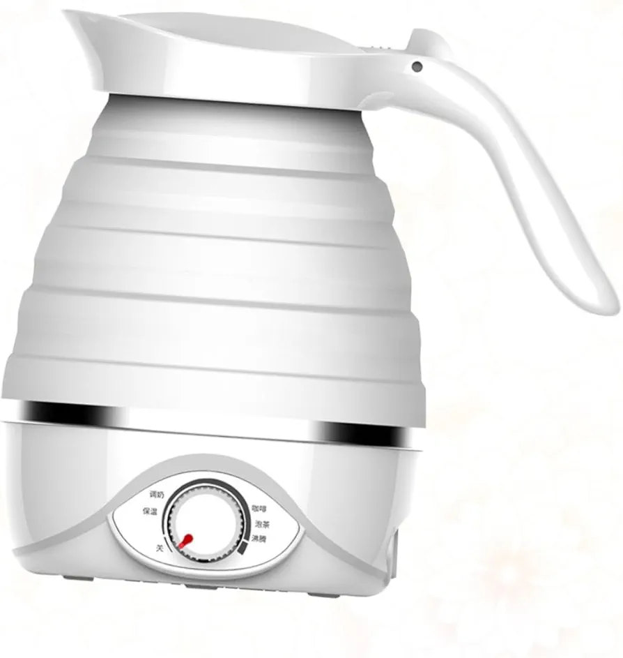 100- Kettle Travel Kettle Electric Water Kettle Portable Kettle Electrical Kettle 700ml 850w Kettle Silicone Kettle Folding Kettle Electric Kettle White