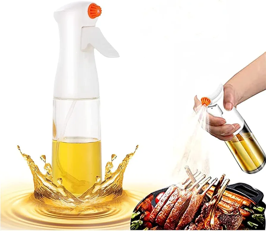 Cooking Oil Sprayer,Glass Spray Can,Kitchen Seasoning Spray Bottle,Oil Sprayer for Cooking,Food Safe Glass Bottle,7oz/200ml Oil Vinegar Spritzer,Kitchen Gadgets for Salad,BBQ,Roasting