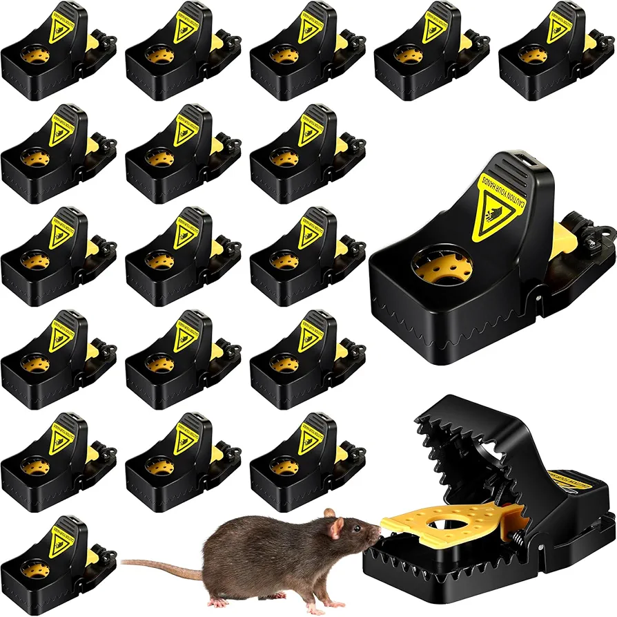 20 Pcs Mouse Traps Indoor for Home Mice Traps for House Small Rat Trap for Indoor Outdoor Reusable Rat Traps Snap Traps Quick Effective Safe Mousetrap for Family and Pet