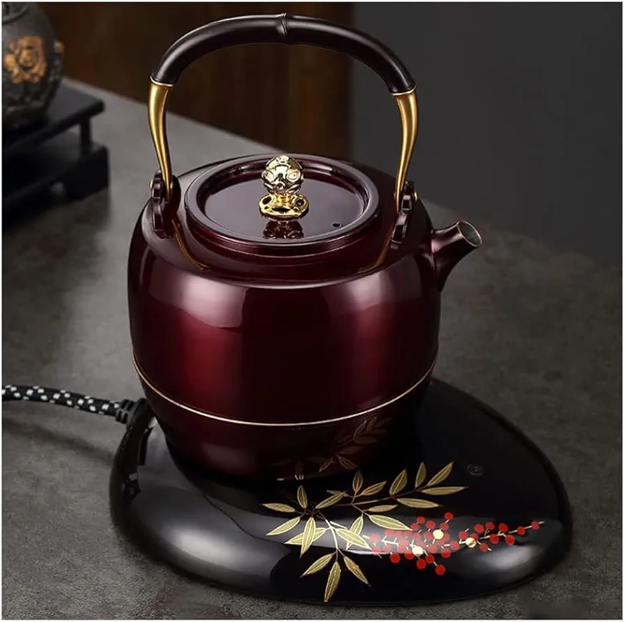 GaRcan Electric Kettles Stainless Steel Electric Kettle Silent Fast Boiling Water Boiler Chinese Creative Cordless Hot Water Boiler 700ml ease of use (Dark Red)