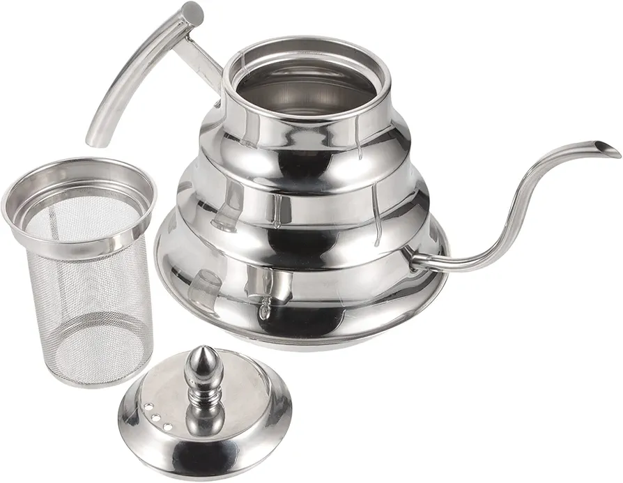 EXCEART stainless steel teapot gas top kettle stovetop espresso pot induction kettle mesh tea filter teapot warmer chinese teapot kettle handle design tea pot tea colander milk concentrate