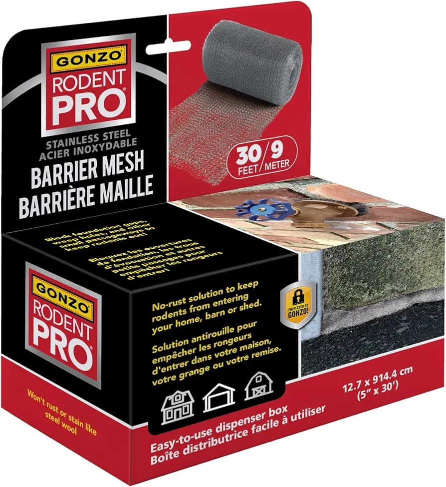 GONZO 7012 RodentPro Rat & Mouse Barrier, Stainless Steel