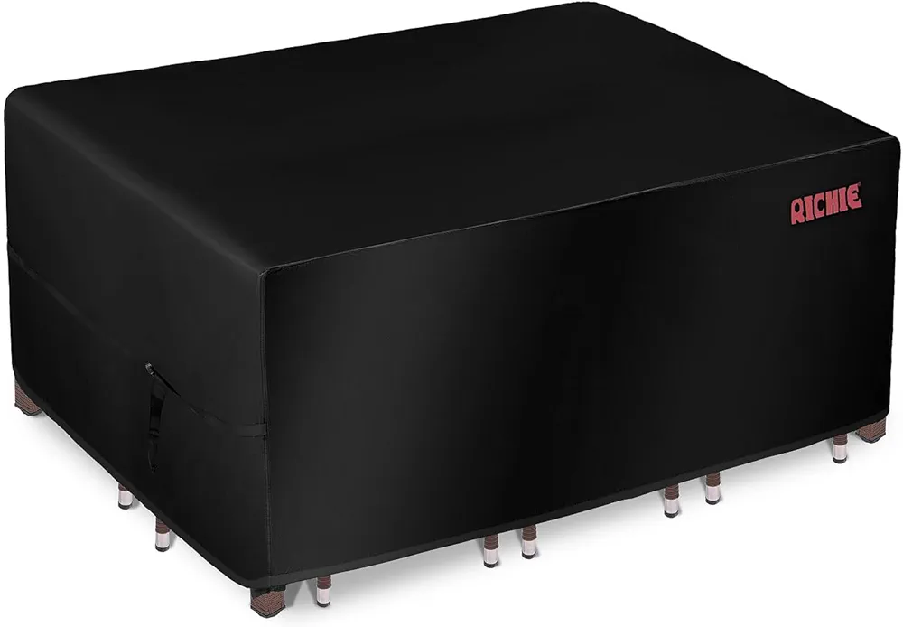 RICHIE Patio Furniture Cover Waterproof Rectangular with Air Vents, 600D Oxford Fabric Garden Table Cover , Outdoor Garden Furniture Set Cover Size 72"L x 44"W x 28"H inch
