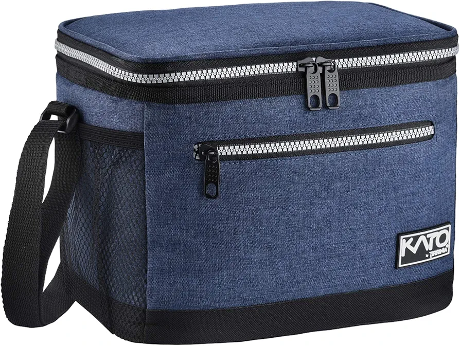 Insulated Lunch Bag for Women Men, Leakproof Thermal Reusable Lunch Box for Adult by Tirrinia, Lunch Cooler Tote for Office Work, Dark Blue