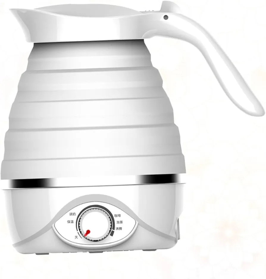 100- Kettle Electrical Kettle Travel Kettle Electric Water Kettle Portable Kettle Folding Kettle Electric Kettle 700ml 850w Kettle Silicone Kettle White