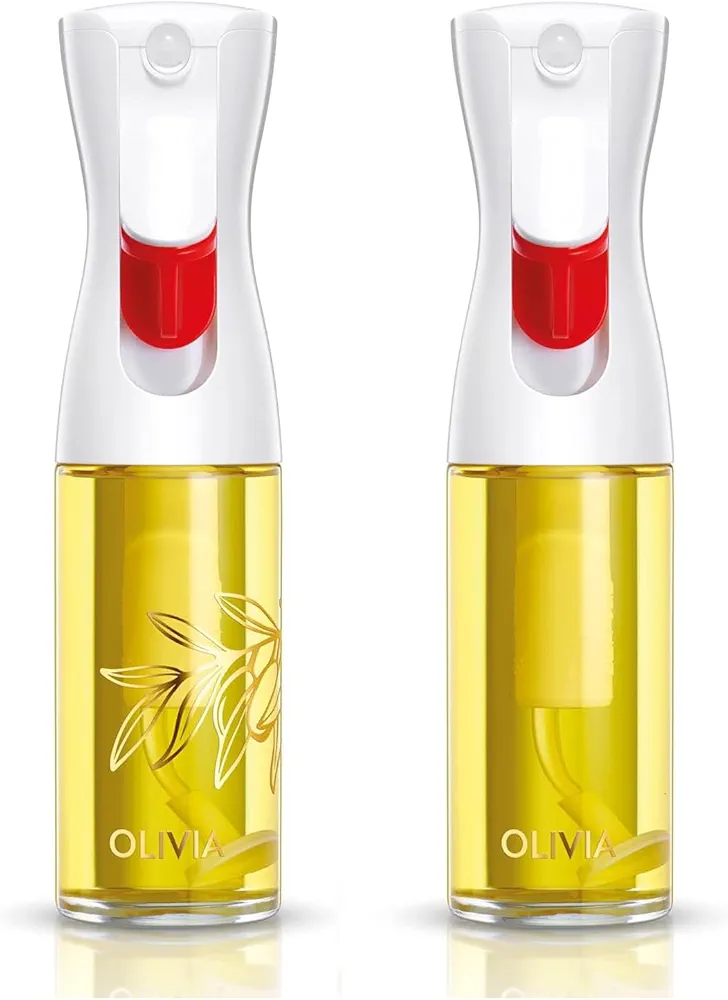 FLAIROSOL OLIVIA. The Original Advanced 2 Pack Oil Sprayer for Cooking, Salads, BBQs, Continuous Spray with Portion Control
