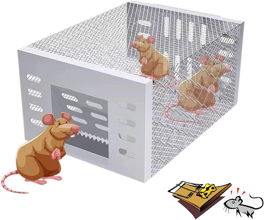 Automatic Continuous Cycle Mouse Trap, Reusable Rat Trap, Stainless Steel Mousetrap, Automatic Household Mousetrap, Efficient Mousetrap