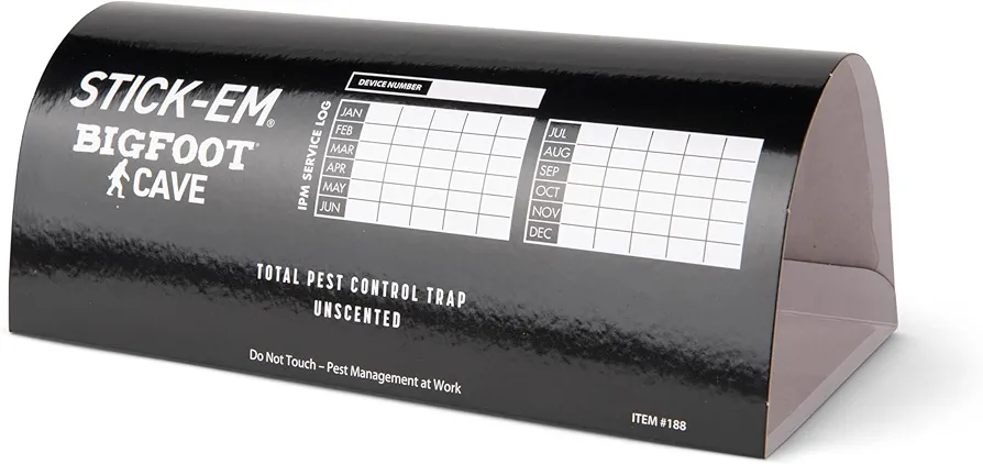 JT Eaton 188BULK Stick-Em Bigfoot Cave Glue Trap for Rodents, Snakes, and Other Pests, Bulk Pack (Case of 24)