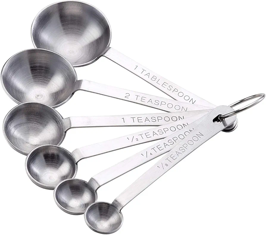 Mrs. Anderson’s Baking Measuring Spoons, 6-Piece Set, Heavyweight 18/8 Stainless Steel