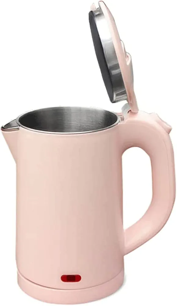 GaRcan Electric Kettles Electric Kettle Stainless Steel Double Layer Hot Water Boiler Automatic Shut Off, Anti-boil Dry Water Warmer Travel 0.6L ease of use (Pink a)