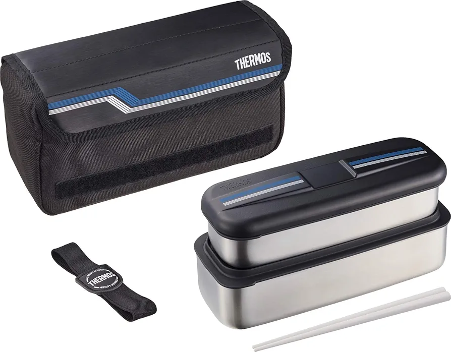 Thermos DSD-1104W L-BK Fresh Lunch Box, 3.4 fl oz (1,100 ml), Line Black