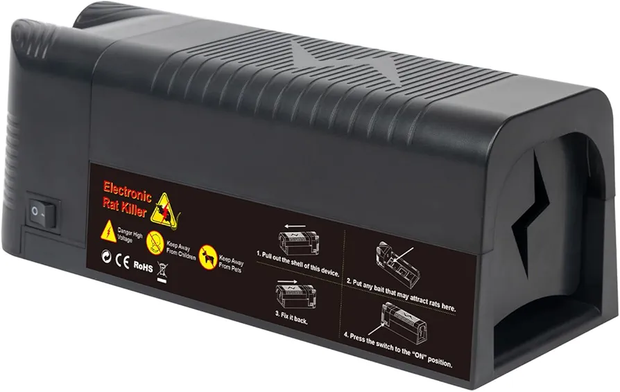 Electric Mouse Trap Zapper，Humane Indoor Mouse Traps for Home- Safe & Effective Mice Traps for House Indoor Kill- Rat Zapper Reusable and No Touch (Black)