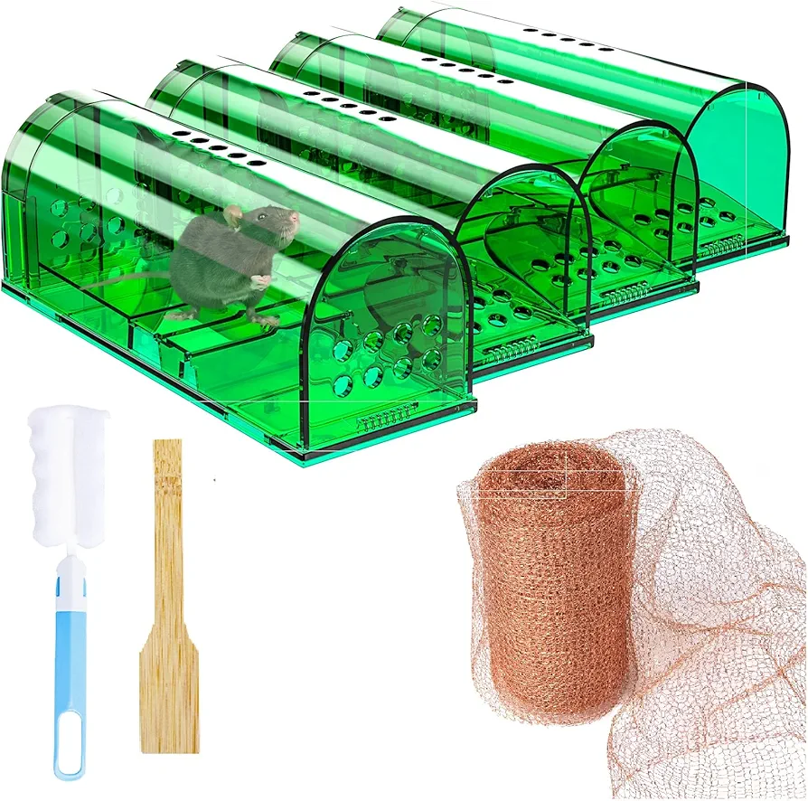 Humane Mouse Traps Indoor for Home, Copper Mesh Wool with Packing Tool