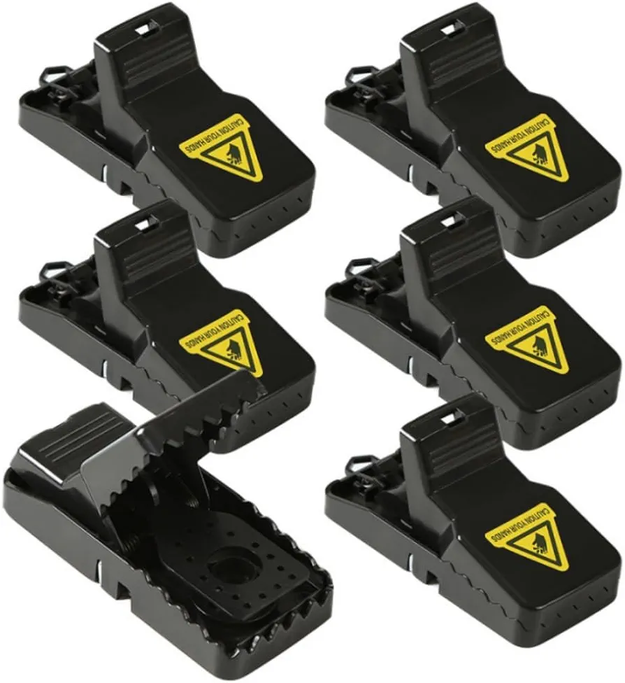 6Pcs Home Indoor Mousetrap,Powerful Spring & Wide Mouth, Non-Contact Design, Easy to Clean & Reusable - Mouse Trap, Sticky Mouse Board, Sensitive Rodent Control Tool Detachable Bait Cup