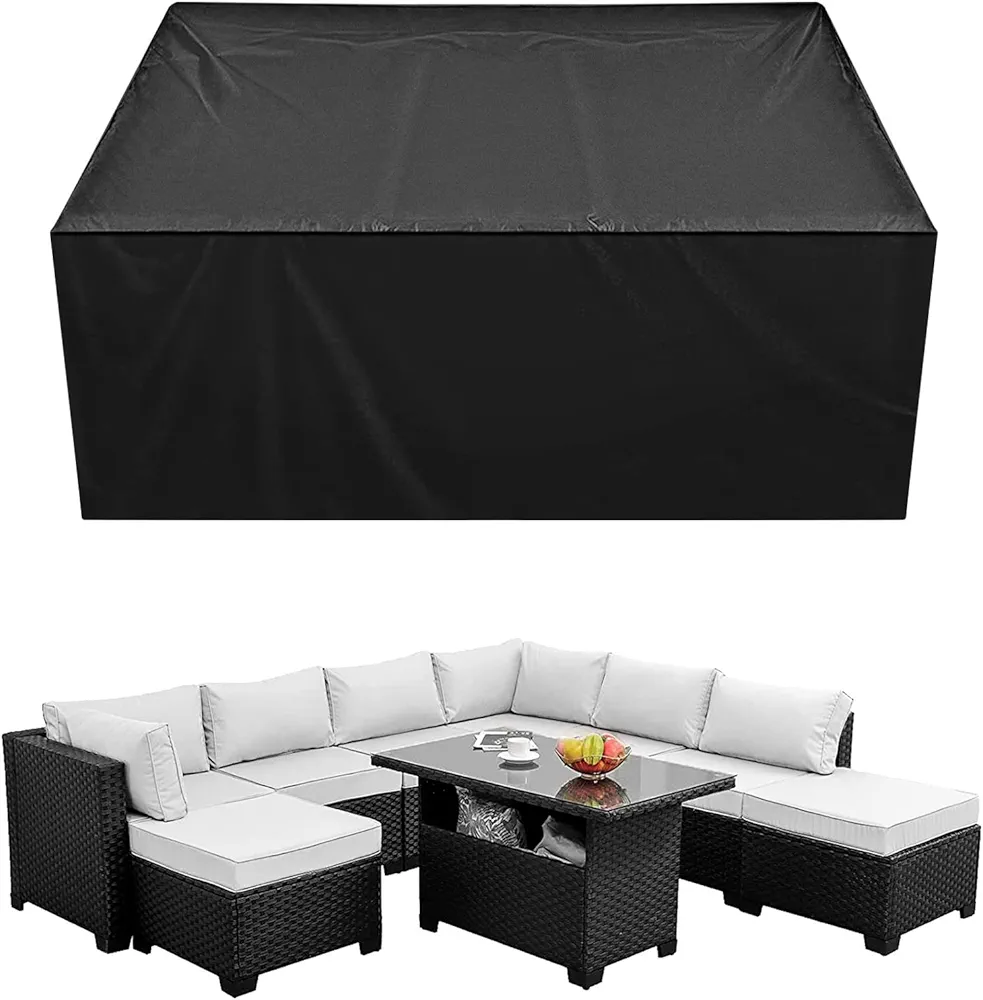 iCOVER Patio Furniture Cover, 56"x56" Square/Round Patio Table Cover, Easy On/Off, Waterproof Dustproof Cover for Outdoor Dining Table Set, Sectional Sofa Set