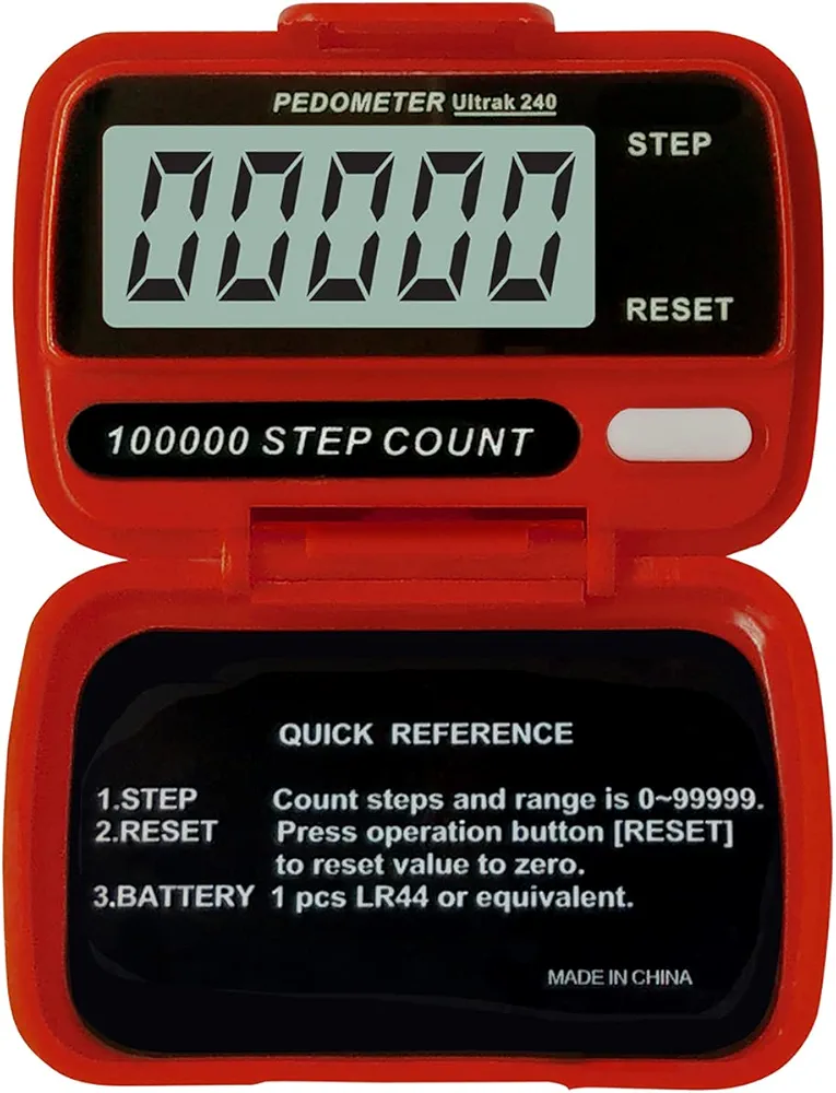 Ultrak Electronic Step Counter Pedometers (Red)