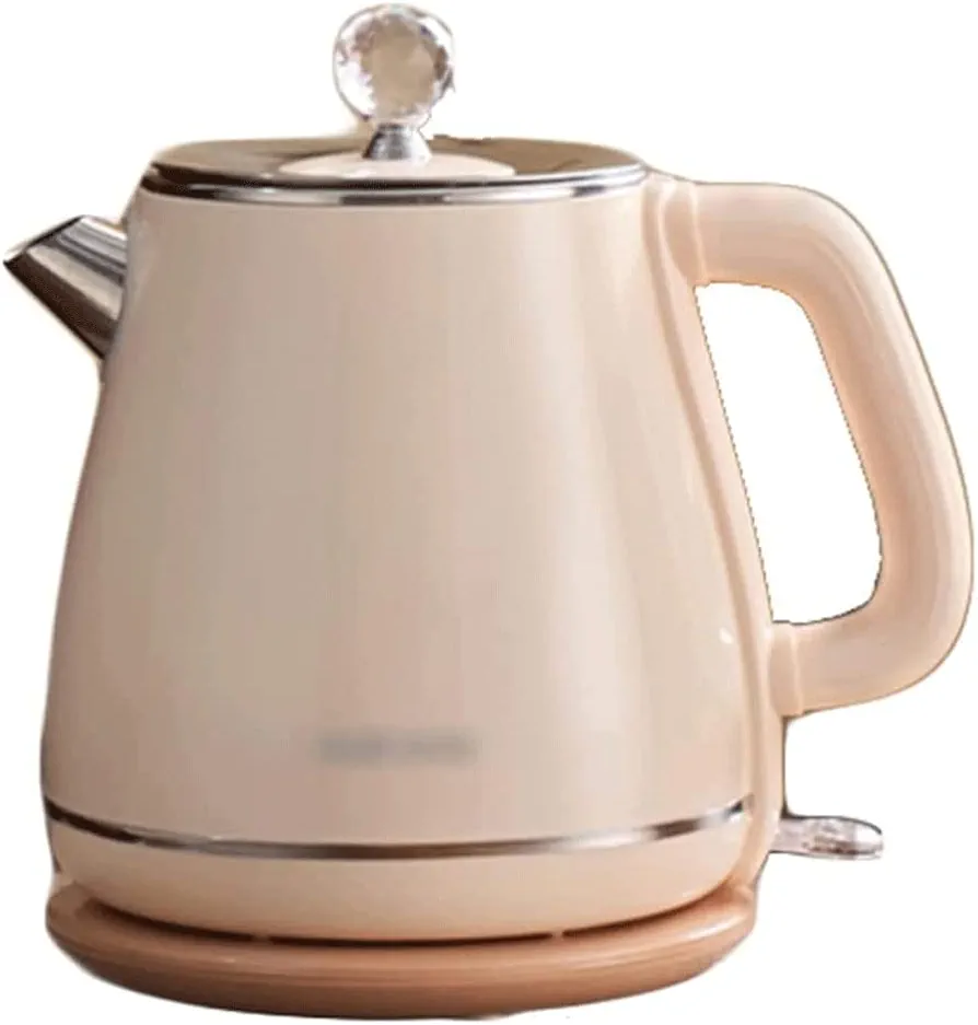 GaRcan Electric Kettles Retro Electric Kettle 360 ° Rotating Base Hot Water Boiler Stainless Steel Fast Heating Boiling Kettle Boiler 1.5l/52.7oz ease of use (Beige)