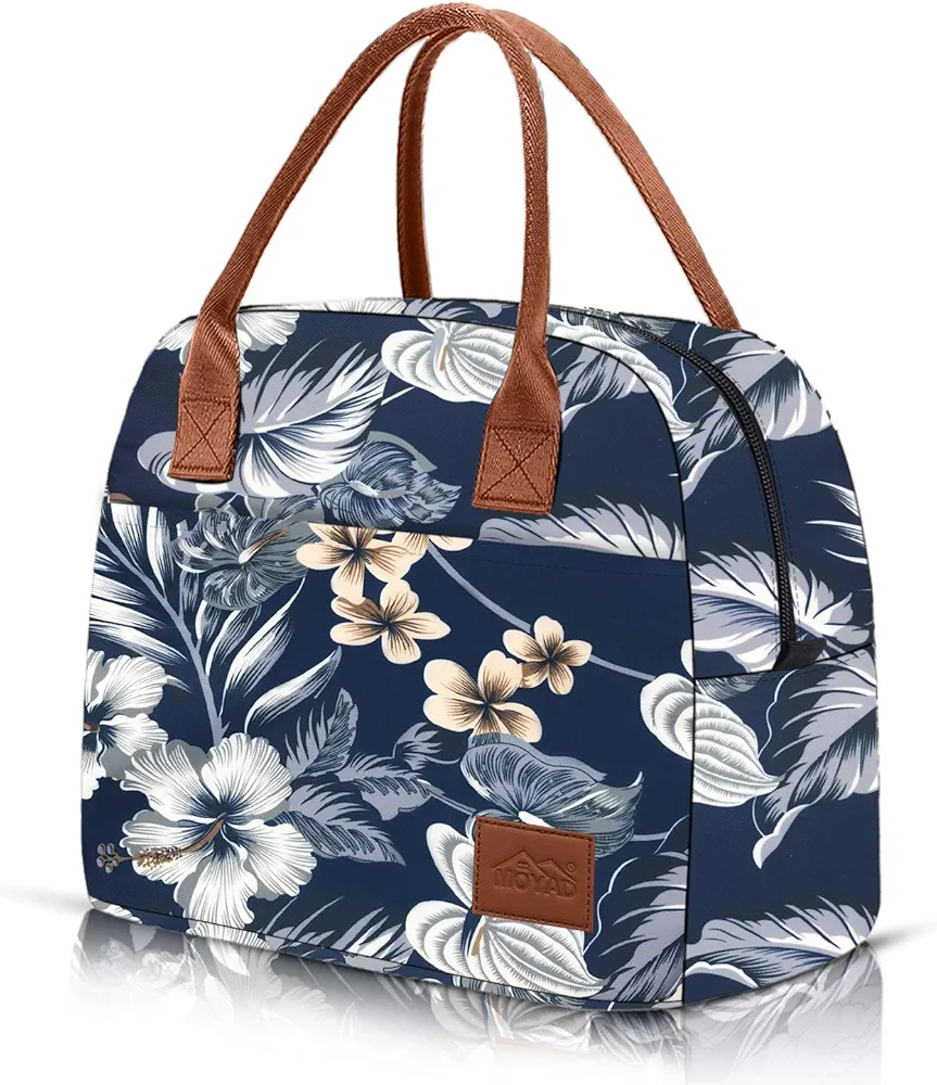 Lunch Bags for Women - Large Insulated Bento Lunch Box Reusable Lunchbag Adults Meal Prep Cooler Purse for Picnic Beach Work College Thermal Lunch Pail Loncheras Para Mujer