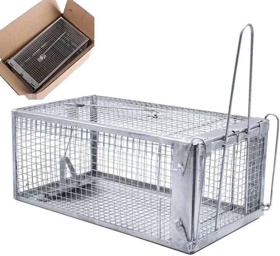 1 Pc Humane Rat Trap, Chipmunk Rodent Trap Work for Indoor and Outdoor Small Animal - Mouse Voles Hamsters Live Cage Catch and Release