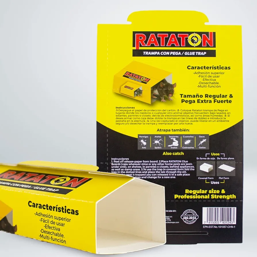 Peanut Butter Scented Glue Trap, 12 Pack Ready to Use Indoors and Outdoors, Catches Mice, Rats, Insects, Spiders, Scorpion, Scented Adhesive, Moth, Non-Toxic, Easy to Use.