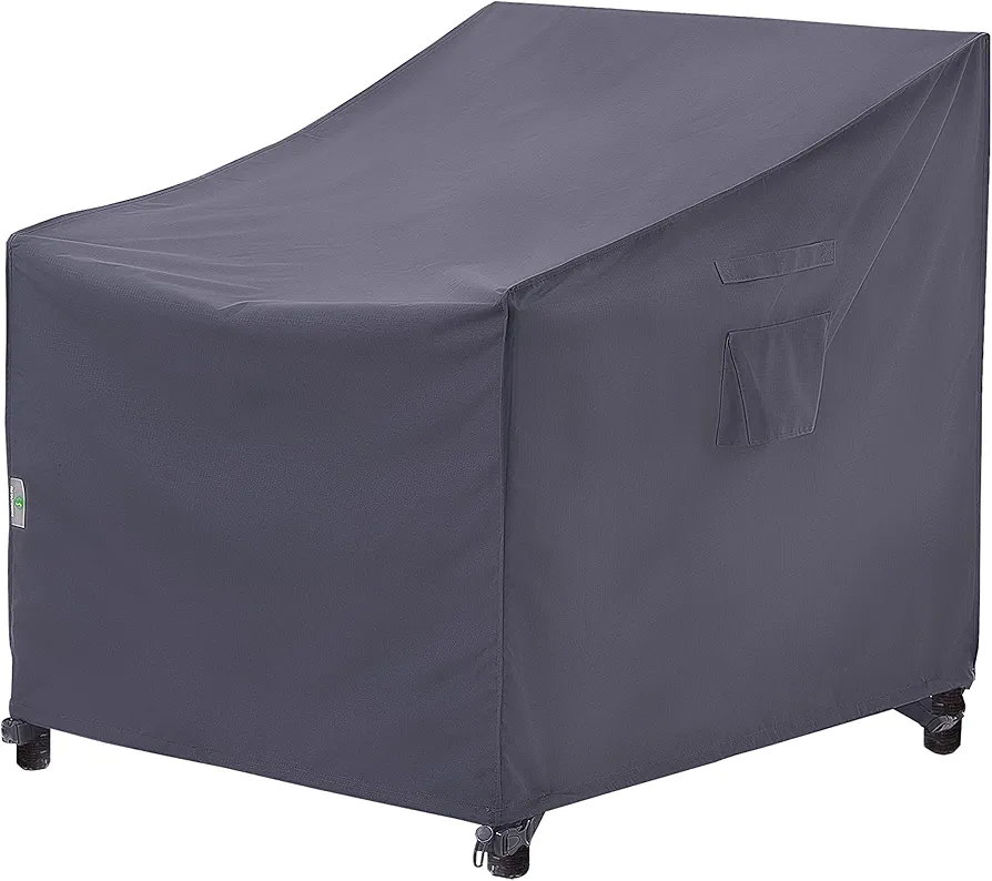 F&J Outdoors Patio Chair Covers Waterproof UV Resistant Heavy Duty Outdoor Dining Chair Adirondack Chair Cover, Grey, 28"W x 30"D x 36"H