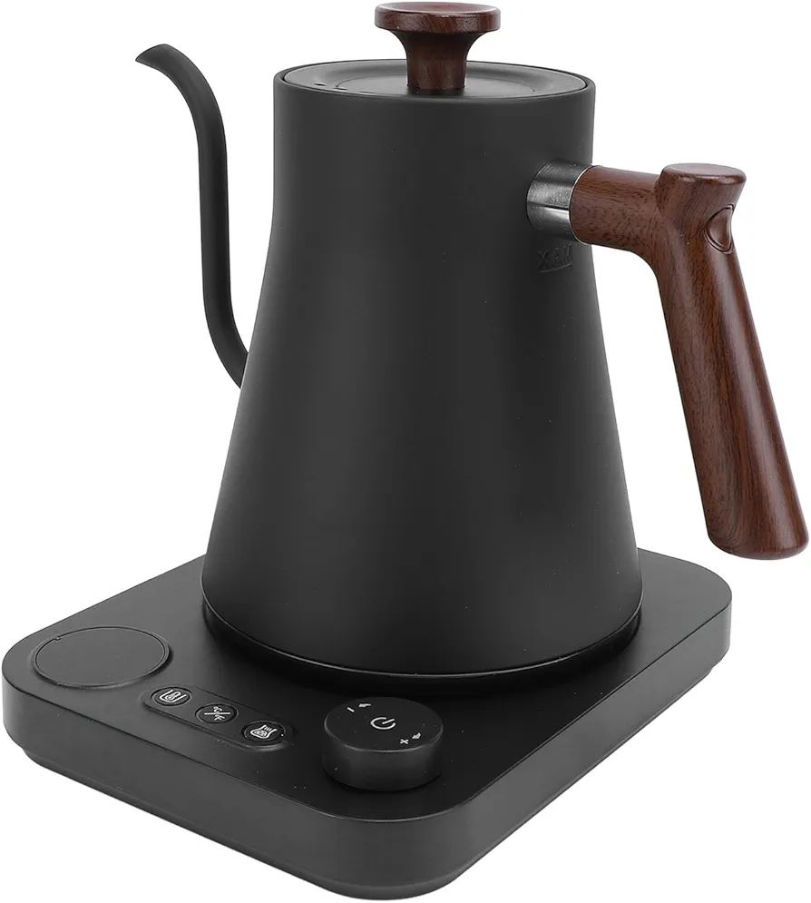 Electric Gooseneck Kettle 1200W Stainless Steel Temperature Control Teapot Pour Over Coffee Kettle with LCD Timer Home (US Plug 110V)