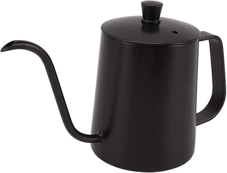 Small Pour Over Coffee Kettle, Professional Stainless Steel Pour Over Kettle Multifunctional Drip Coffee Maker Kettle Electric Kettle for Home Office Hotel (Black 350ML)