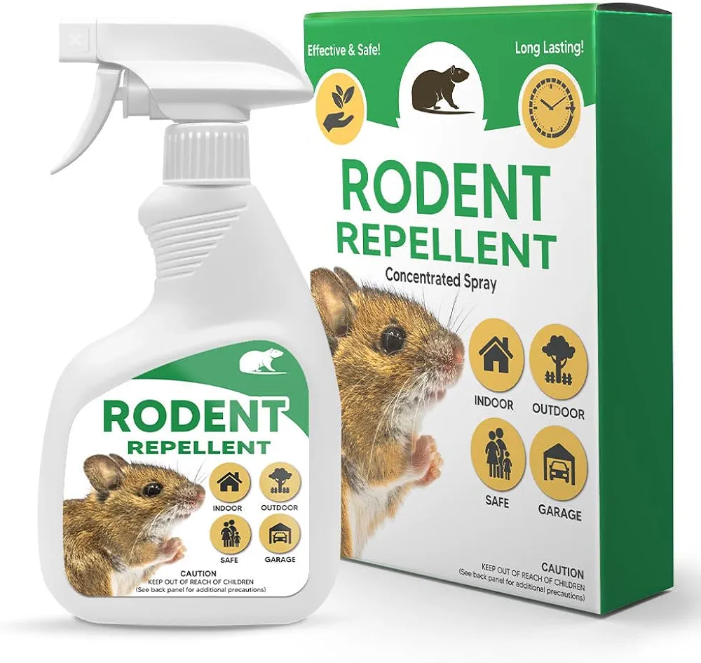 CKXVOD Rodent Repellent Spray, Peppermint Oil Rodent Repellent Spray, Mouse Repellents, Mice Repellent Indoor, Rat Repellent for House, Peppermint Spray for Mice and Rats, Rat Deterrent-1P, Green