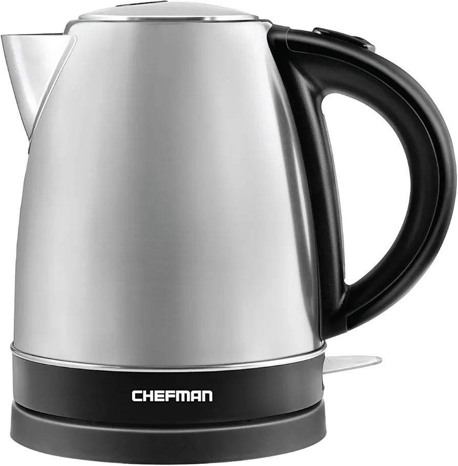Chefman Stainless Steel Electric Kettle w/ 360° Swivel Base, Auto Shut Off & Boil Dry Protection, BPA-Free Interior and Cool-Touch Handle, 7+ Cup Capacity, 1.7 Liter, 1500W