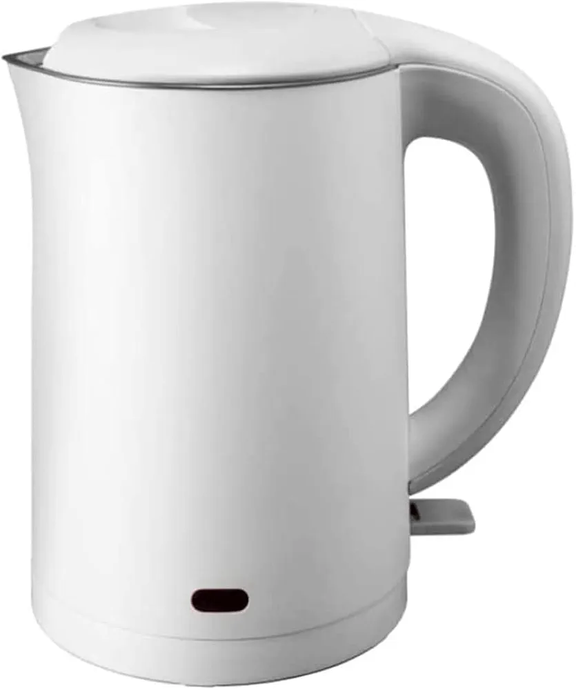 Electric Kettles Classic Double Layer Electric Kettle Stainless Steel Cordless Water Boiler 1000w Fast Boil Hot Water Boiler 1l/35oz ease of use (White a)