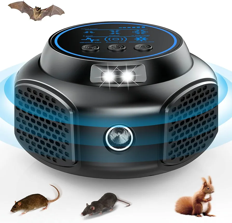 Mouse Repellent Ultrasonic Plug in, Mice Repellent Indoor with 4 Working Modes, Rodent Squirrel Spider Rat Repellent for House Garage Basement Warehouse Attic