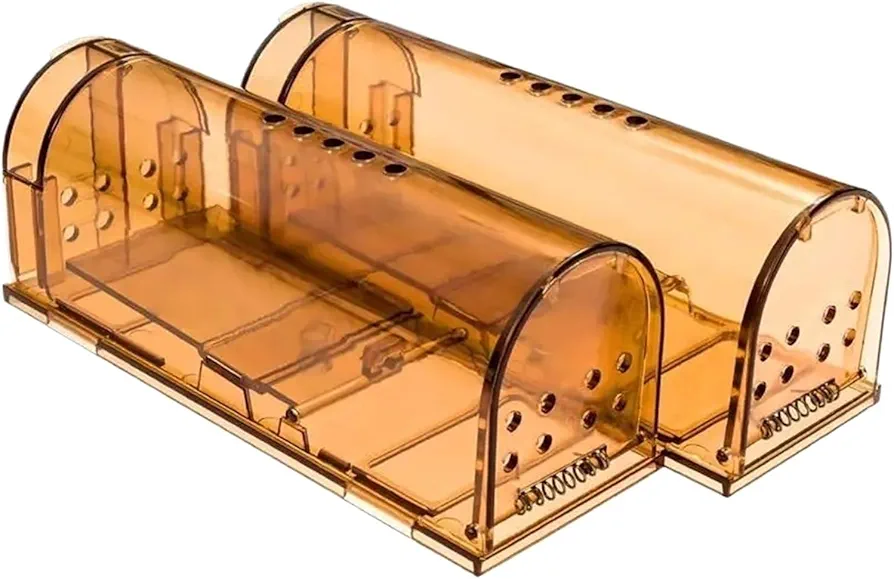 Rat Traps,Automatic Cycle Mouse Trap 1/2/3PCS Smart Self-Locking Mousetrap Safe Firm Transparent Household Mouse Cage Reusable (Color : Style B 1pc)