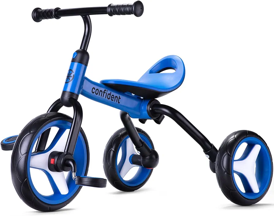 YGJT 4 in 1 Tricycle for Toddlers Age 2-5, Folding Toddler Bike Kids Trike Tricycles with Adjustable Seat and Removable Pedal, Baby Balance Bike Ride-on Toys Gift for Baby Boys Girls Birthday