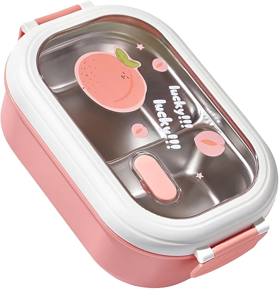 AUNMAS Stainless Steel Lunch Box, Leak Proof Insulated Food Containers with Removable Dividers, Stackable Box for Office Workers ()