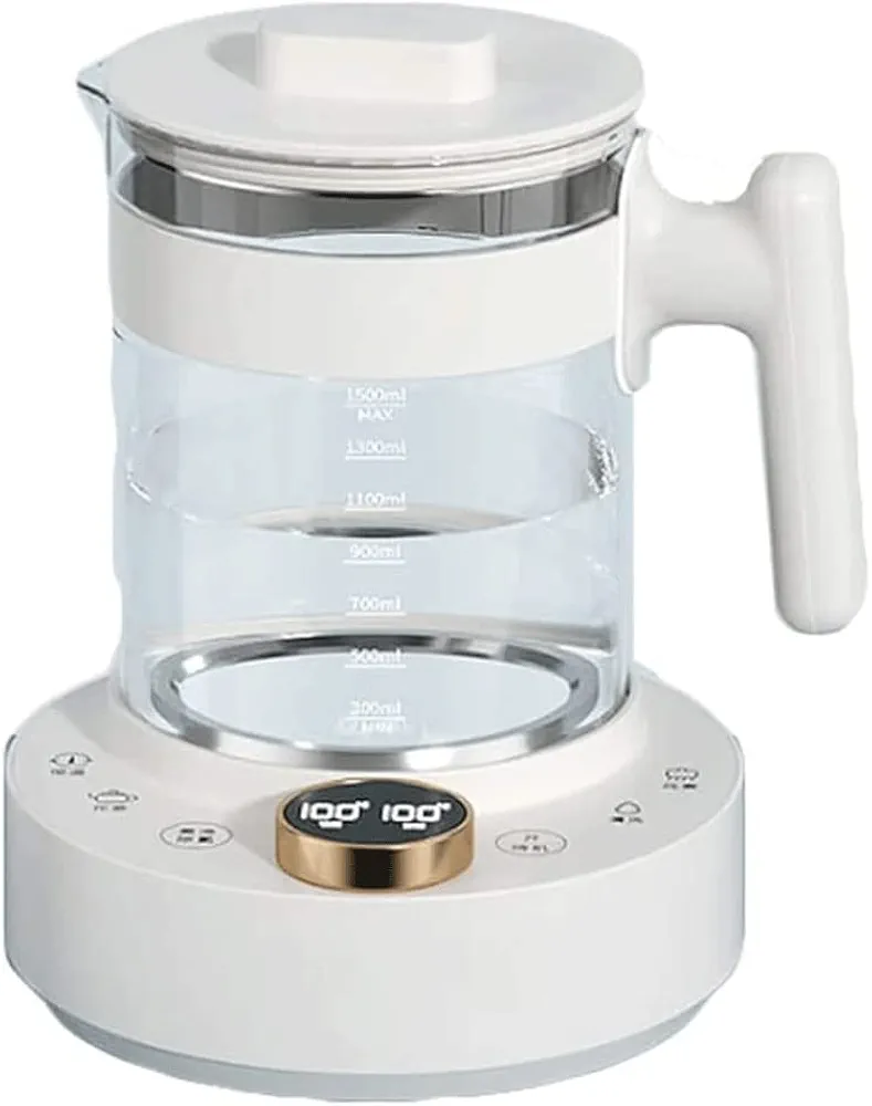 Electric Kettles Cordless Electric Kettle With Smart Touch Panel Hot Water Boiler High Borosilicate Glass Tea Machine Glass Kettle Boiler 1.5l ease of use, Milk White