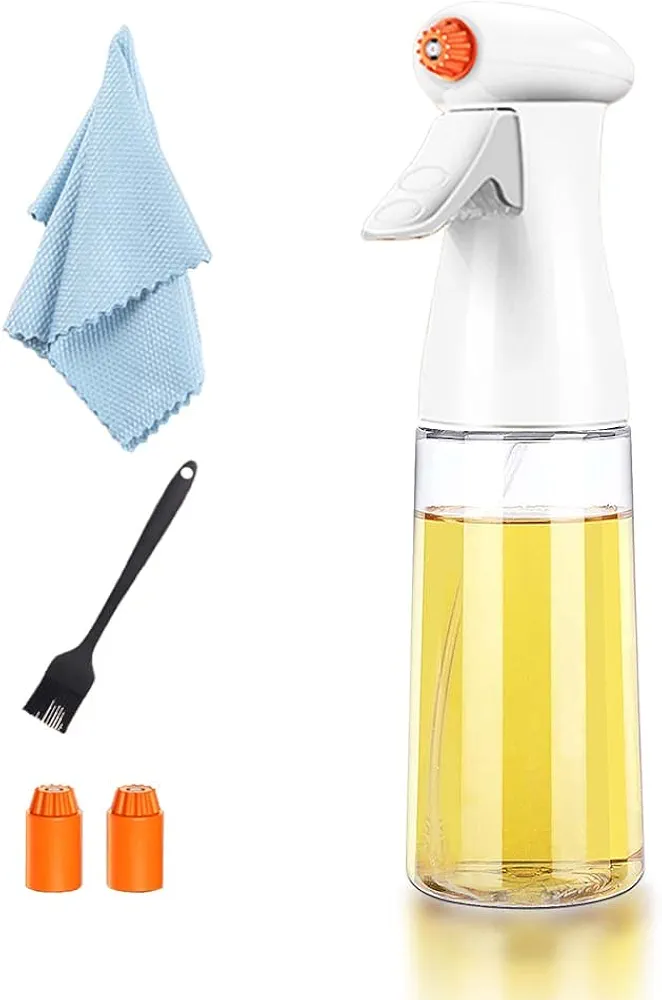Oil Sprayer for Cooking, 230ml Glass Olive Oil Sprayer Mister, Canola Oil Spritzer Bottle, Kitchen Gadgets Accessories for Air Fryer, Widely Used for Salad Making, Baking, Frying, BBQ