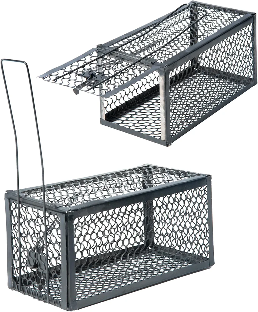 2 Pcs Humane Trap,Live Animal Traps for Chipmunks and Mice No Kill.Trap Cage for Indoors and Outdoors.
