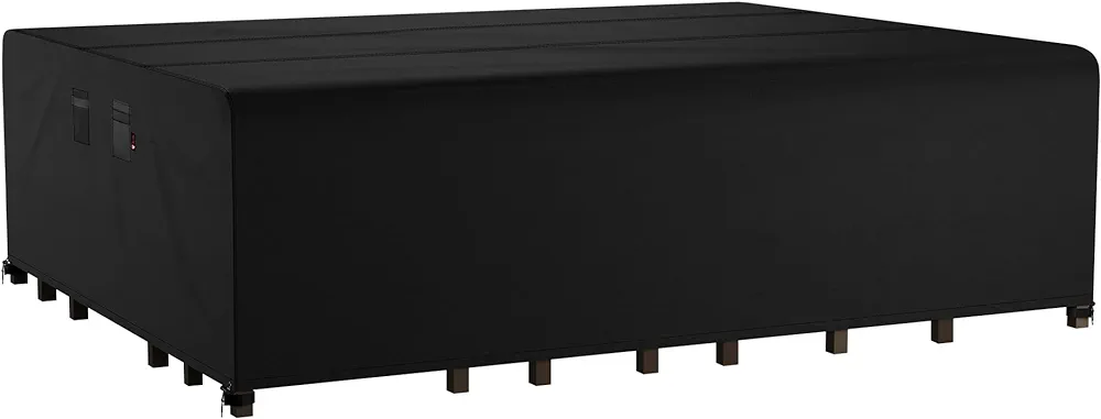 iBirdie Outdoor Patio Furniture Set Covers 128 x 64 inch fit 5 x 10 ft, 60 x 127 inch Table, Waterproof Weatherproof Rectangular Cover, Heavy Duty 600D for Outside Dining Table and Chairs