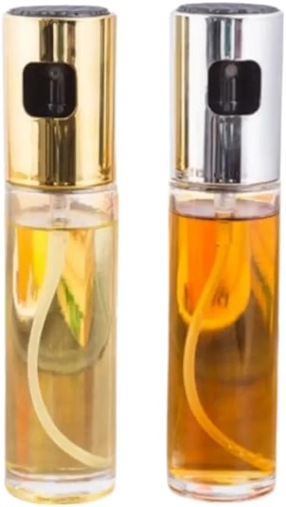 Oil Sprayer for Cooking, Olive Oil Sprayer Mister, 100ml Olive Oil Spray Bottle for Salad, BBQ, Kitchen Baking, Roasting (Gold)